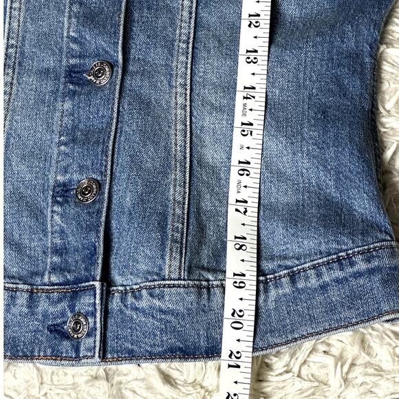 True Religion NWT Trucker Denim Jean Jacket Women Sz Small Petite Crystals - Picture 5 of 11